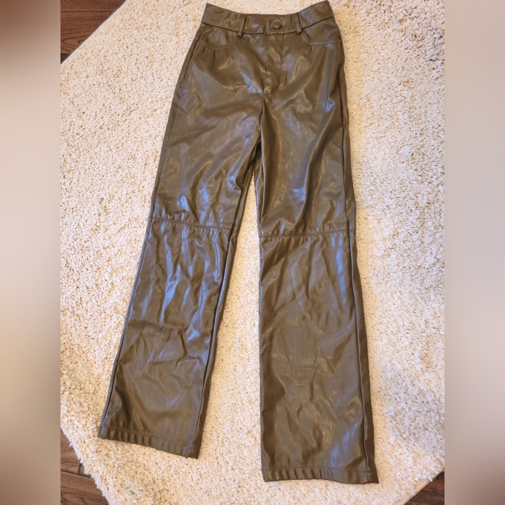 Faux leather pants